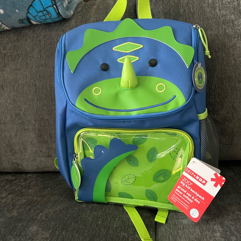 New Skip Hop Blue and Green Dakota Dino Backpack
